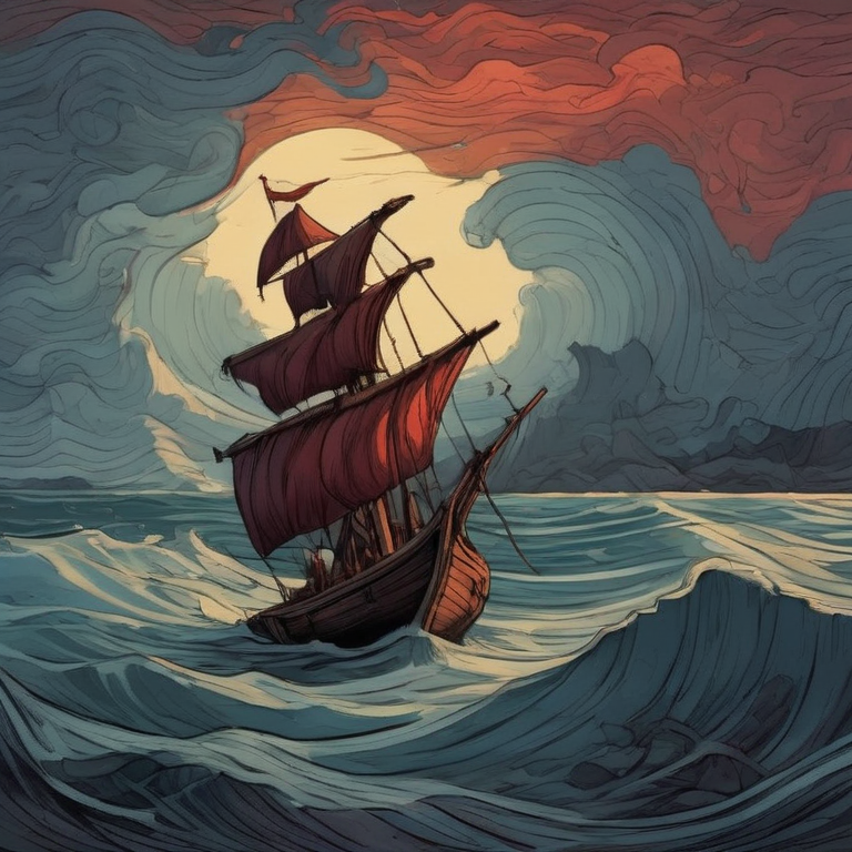 The LORD hurls a wind. The sea answers